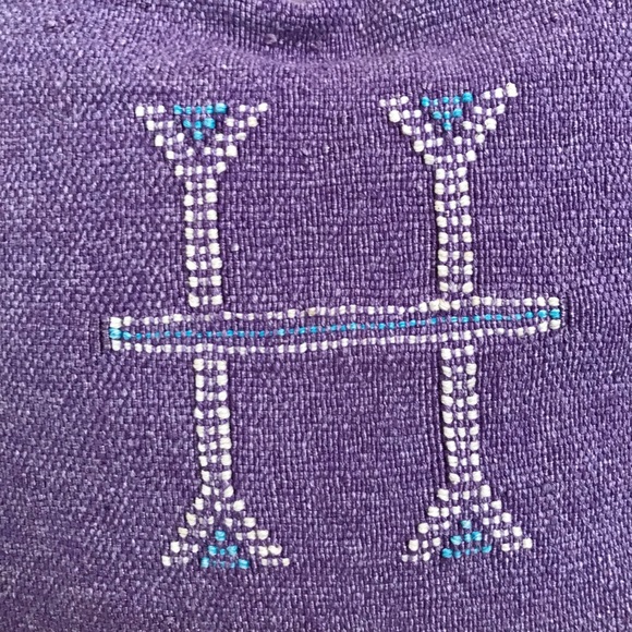 Moroccan Sabra Silk Cactus Silk Pillow in Purple - Picture 4 of 4